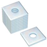 TSSS 10 PCS M16 50 x 50mm Square Washer Plate, Heavy Duty Steel Galvanized Square Bearing Plate Washer, Thickness 5.4mm, Hole Diameter 17.8mm