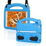 KINGSKEEN Case for iPad Mini 7.9 inch, iPad Mini 5/4/3/2/1, Eva Shock Proof Lightweight Professional Kids Case, with Handle Built-in Holder & Shoulder Strap & Apple Pencil Holder (Blue)