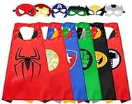 LATERN 6Pcs Superhero Cape and Mask, Cartoon Superhero Costumes Dress up Toys for Kids Boys Girls Birthday Party Favors