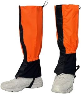 BUBEHYMY 1 Pairs Gators for Hiking Boots,Adjustable Leg Gaiters for Women and Men Boots, Waterproof and Breathable Trail Gaiters for Hiking, Snow and Garden Weeding (Style B-Orange)