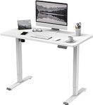 FLEXISPOT Electric Height Adjustable Standing Desk Sit Stand Desk Adjustable Desk Stand Up Desk with Memory Smart Pannel (120 * 80cm, White Frame+ White Desktop)