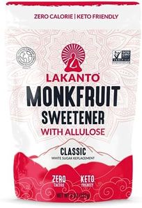 Lakanto Classic Monk Fruit Sweetener With Allulose, White Sugar Substitute From Monk Fruit Extract for Baking, Coffee & Tea, Gluten Free, Zero Calorie, Low Carb, Non GMO, Keto, Classic White, 8 OZ Bag