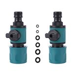 VReder Quick Release in Line Hose Shut Off Valve, Male and Female Connector Valve Extender Garden Hose Quick Connector Set for Join Garden Hose Pipe Tube and tap, Hose Reel 2Pcs