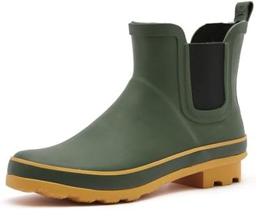 SWIFTFROG Green Rain Boots for Women Waterproof Rubber Shoes Ladies Stylish Ankle Garden Shoes Women's Rain Footwear