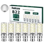 B22 LED Bayonet Light Bulbs, 12W Bayonet LED Bulb 6000K Daylight White (Equivalent 100W 150W Clear), 1000Lumen, Not Dimmable, 230V, Bayonet Cap Energy Saving Bulbs for Home Lighting, Pack of 6