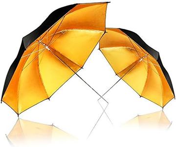 LimoStudio 2Pcs Photography Studio Double Layer Black & Gold Photo Umbrella Soft Light Box