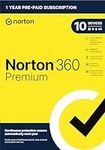Norton 360 Premium, 2024 Ready, Antivirus software for 10 Devices with Auto Renewal - Includes VPN, PC Cloud Backup & Dark Web Monitoring [Key card]