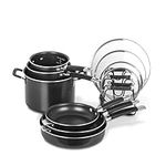 Cuisinart 11-pc Non-Stick Nesting Cookware Set, N51I-11BKC, Black