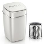 HOMEAPPY Portable Mini Washing Machine || Detachable Stainless Steel Spin Basket || Compact Semi-Automatic Bucket Washer for Baby Clothes, Innerwear & Daily Laundry || Home, Hostel & Travel (White)
