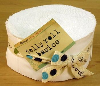 Moda Bella Solids White Bleached 9900-98 Jelly Roll, 40 2.5x44-inch Cotton Fabric Strips