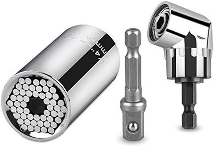 105 Degree Right Angle Drill+Universal Socket,Professional Multi-Function Ratchet Wrench Power Drill Adapter 7mm-19mm Universal Sockets Repair Tools Gifts for Men Him Husband Dad