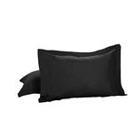 Today’s Home Tailored Bed Pillow Shams, Cotton Blend Design, Standard, Black, 2-Pack