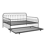 Novogratz Bright Pop Metal Daybed with Trundle, Full/Twin, Black