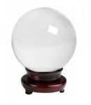 RIPE INDIA® Feng Shui Crystal Lance Ball with Revolving Wooden Stand (Gazing Ball 100 MM)