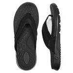 STQ Orthopedic Flip Flops for Women with Arch Support Plantar Fasciitis Flip Flops for Women Memory Foam Flip Flops All Black Size 9