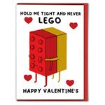 Funny Valentine's Day Card - Hug me and never lego Valentines Day Card - Funny Valentines Day Card - Cute card for girlfriend or boyfriend