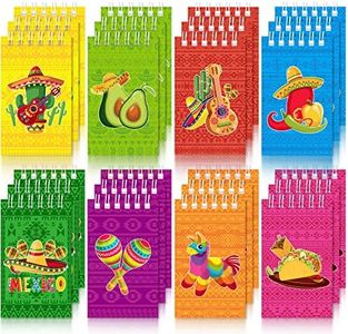 24 Pieces Small Mexican Spiral Notepads Mexican Memo Pads Cinco De Mayo Fiesta Notepads Mini Fiesta Theme Spiral Notepads for Mexico Party Favor Teacher Rewards Supplies, 2.4 x 3.9 Inches [Unknown Binding]