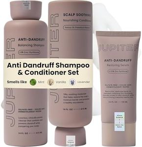 Jupiter Anti-Dandruff Shampoo, Conditioner, & Serum Advanced Set, Physician-Formulated for Dry, Itchy, Oily, Flaky Scalp Care, Color-Safe, Dry Scalp, Sulfate-Free