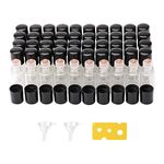 JIUWU 50Pcs Clear Glass Roll on Bottles 3ml Refillable Glass Empty Roller Bottles with 1 Openr & 2 Funnels, Glass Rollon Vials Bottles for Essential Oil Aromatherapy Perfume Liquid, Pink