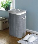 COUNTRY CLUB 124024870 Bamboo Grey Eco-Friendly Hamper Laundry Basket with Lid, 40cmx30cmx60cm