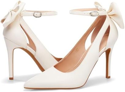 PiePieBuy Women's Pointed Toe High Heels Ankle Strap D'Orsay Pumps Shoes Bow Wedding Bowtie Back Dress Sandals