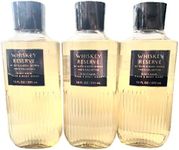 Bath and Body Works Whiskey Reserve Men's Collection 3 In 1 Hair Face and Body Wash Lot of 3 Shampoo Cleanser 10 Ounce Bottles