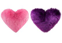 Heart Shape Cushion Pillow,Pink and Purple Cushions Combo, Valentine Gift for Girlfriend Boyfriend Couples Husband and Wife Valentine's Day Love Pillow Valentine Week Gift Item (12"X12"), Pack of 2