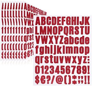 Llewyn 810 Pieces 10 Sheets Letter Stickers,Vinyl Mailbox Numbers Alphabet Stickers,Self Adhesive Waterproof Decals for Mailbox,Bulletin Board,Window,Door,Sign,Address Number(1 Inch Red)