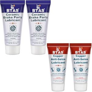 BTAS Brake Anti Seize & Synthetic Ceramic Grease 1 oz 2 Pcs & Copper Anti-Seize Lubricant 1 oz 2 Pcs