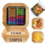 Mini Air Fryer Liners for Cosori Small Air Fryer Oven 2.1Qt / CHEFMAN 2 Qt Mini Air Fryer, Square 5.5 Inch Air Fryer Parchment Paper Liners, Air Fryer Disposable Paper Liner Non-Stick Oil Resistant