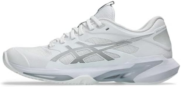 ASICS Women's Solution Speed FlyteFoam 4 Clay Tennis Shoes, 7.5, White/Pure Silver
