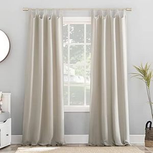 Sun Zero Easton Energy Saving Blackout Tab Top Curtain Panel, 40" x 84", Pearl