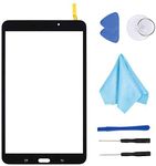 E Soul Black Touch Screen Digitizer Front Glass Lens Replacement for Samsung Galaxy Tab 4 8" T330 with Adhesive and Tools