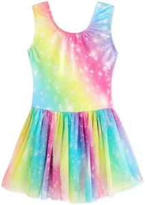 EQSJIU Girls Ballet Leotard With Skirt Rainbow Multicolored Girls Dance Leotards Gymnastics Outfit 3t 4t 3-4t