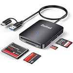 Beikell 4 in 1 Dual Connector USB C & USB 3.0 Card Reader, 4 Cards Simultaneously Memory Card Adapter for SD/SDHC/SDXC/Micro SD/Micro SDXC/MS Duo, Compatible with Windows, OS