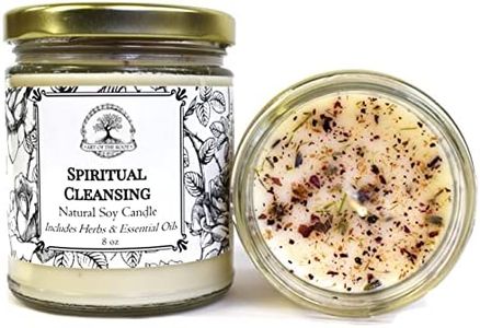 Spiritual Cleansing & Meditation 9 oz Soy Herbal Candle | Intuition, Purification, Wisdom & Clarity | Magick, Wiccan, Pagan, Spirituality