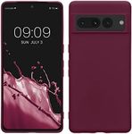 kwmobile Case Compatible with Google Pixel 7 Pro Case - Soft Slim Protective TPU Silicone Cover - Bordeaux Violet