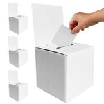 Cardboard Ballot Box 3 Pack, Raffle Boxes with Slot & Removable Header Suggestion Box Charity Collection Box Large Cardboard Box for Voting Collecting Fundraising Feedback