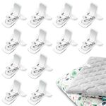 Comforter Clips, 12 Pcs Duvet Clips, Quilt Holder Duvet Cover Clips for Preventing Comforters from Shifting Inside Duvet Cover (White)