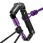 Carabiner Multitool with Pocket Knife, EDC Carabiners with Serrated Knife, Rope Cutter, Screwdriver, Can Bottle Opener, Ruler, Keychain Knife for Camping Hiking, Gifts for Men (Purple)