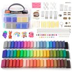 Shuttle Art Polymer Clay, 60 Colours Oven Bake Modeling Clay Kit with 19 Sculpting Clay Tools and Accessories, Non-Stick, Non-Toxic, Ideal DIY Craft Gifts for Kids