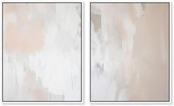 Art Remedy Opalescent Hues IV Canvas Set of 2 Minimalist Abstract, White Frame, 36 x 45
