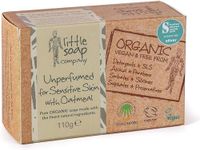 Little Soap Company Sensitive Unperfumed Soap Bar - Vegan, Cruelty Free, No SLS or Parabens, Unperfumed with English Oatmeal | Natural, & Organic Body & Hand Soap Bar(110g)