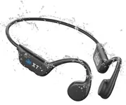 SAMVEK Swimming Headphones Underwater,Wireless Bone Conduction Headphones Bluetooth 5.3,IP68 Waterproof Headset Built-in MP3 Player 32GB Memory,Open Ear Headphones for Sports Running,Cycling