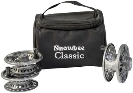 Snowbee Classic 2 Fly Reel Kit – #5/6 Large Arbor Fibreglass‑Reinforced Nylon Fly Fishing Reel with Two Spare Spools and Protective Case – Gunmetal Grey