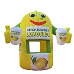 Inflatable Lemonade Stand Tent Trade Show Sales Counter Lemon Drink Stand Kiosk Advertising Booth for Promotion Events (with Hands)
