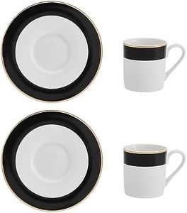 Mikasa Luxe Deco Band Espresso Cup Set, 100 ml Capacity (2 Pieces)
