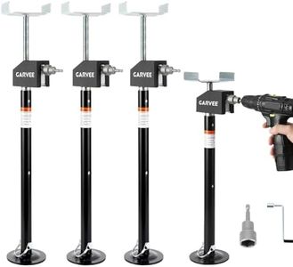 Garvee RV Slide Out Stabilizer Jacks (Set of 4) - 20,000lb Heavy Duty Support, 21"-34" Quick-Lift Adjustable - Power Drill & Hand Crank Compatible for Campers, Travel Trailers & RVs (4)