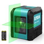 Kiprim Laser Level Self-Leveling Green Beam Horizontal And Vertical Cross-Line Laser For Construction,Picture Hanging,Wall Writing Painting,Home Renovation,Floor Tile, Carrying Pouch, Battery Included