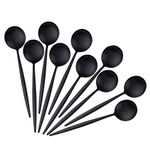 BISDARUN 4.7 Inches Espresso Spoons Stainless Steel Set of 10 Mini Teaspoons Set for Coffee Sugar Dessert Spoons Cappuccino Matte Black